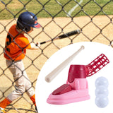 Maxbell Kids Baseball Pitching Machine Toy Foot Pedal for Boy Girls red