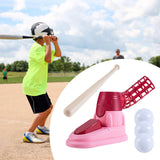 Maxbell Kids Baseball Pitching Machine Toy Foot Pedal for Boy Girls red