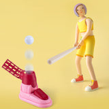 Maxbell Kids Baseball Pitching Machine Toy Foot Pedal for Boy Girls red