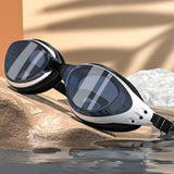 Maxbell Swim Goggles Portable Leakproof Anti Fog Comfortable for Adults Swim Glasses Black White