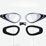 Maxbell Swim Goggles Portable Leakproof Anti Fog Comfortable for Adults Swim Glasses Black White