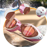 Maxbell Swim Goggles Portable Leakproof Anti Fog Comfortable for Adults Swim Glasses Pink White