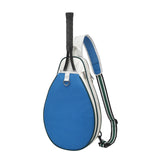 Maxbell Tennis Racket Bag with Pocket Lightweight Tennis Backpack for Practice Women Blue White