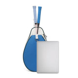 Maxbell Tennis Racket Bag with Pocket Lightweight Tennis Backpack for Practice Women Blue White