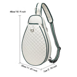 Maxbell Tennis Racket Bag with Pocket Lightweight Tennis Backpack for Practice Women White Green