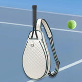 Maxbell Tennis Racket Bag with Pocket Lightweight Tennis Backpack for Practice Women White Green