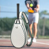 Maxbell Tennis Racket Bag with Pocket Lightweight Tennis Backpack for Practice Women White Green