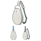 Maxbell Tennis Racket Bag with Pocket Lightweight Tennis Backpack for Practice Women White Green