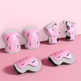 Maxbell Kids Bike Helmet Set with Elbow Pads Knee Pads for Roller Skating Skateboard Blue Pink