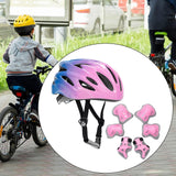 Maxbell Kids Bike Helmet Set with Elbow Pads Knee Pads for Roller Skating Skateboard Blue Pink