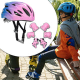 Maxbell Kids Bike Helmet Set with Elbow Pads Knee Pads for Roller Skating Skateboard Blue Pink