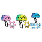 Maxbell Kids Bike Helmet Set with Elbow Pads Knee Pads for Roller Skating Skateboard Blue Pink