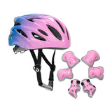 Maxbell Kids Bike Helmet Set with Elbow Pads Knee Pads for Roller Skating Skateboard Blue Pink