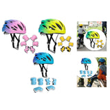 Maxbell Kids Bike Helmet Set with Elbow Pads Knee Pads for Roller Skating Skateboard Blue Pink