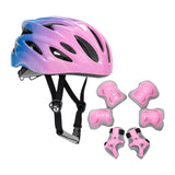 Maxbell Kids Bike Helmet Set with Elbow Pads Knee Pads for Roller Skating Skateboard Blue Pink