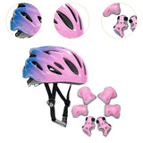 Maxbell Kids Bike Helmet Set with Elbow Pads Knee Pads for Roller Skating Skateboard Blue Pink