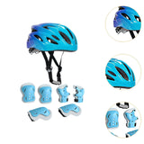 Maxbell Kids Bike Helmet Set with Elbow Pads Knee Pads for Roller Skating Skateboard Blue Purple