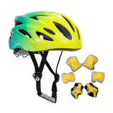 Maxbell Kids Bike Helmet Set with Elbow Pads Knee Pads for Roller Skating Skateboard Green