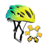 Maxbell Kids Bike Helmet Set with Elbow Pads Knee Pads for Roller Skating Skateboard Green