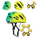 Maxbell Kids Bike Helmet Set with Elbow Pads Knee Pads for Roller Skating Skateboard Green