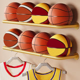 Maxbell Basketball Holder Wall Mount Save Space Ball Holder for Living Room Gym Home Gold