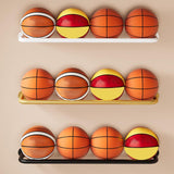 Maxbell Basketball Holder Wall Mount Save Space Ball Holder for Living Room Gym Home Gold