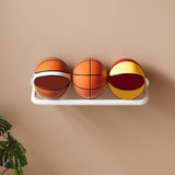 Maxbell Basketball Holder Wall Mount Save Space Ball Holder for Living Room Gym Home White
