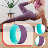 Maxbell Cork Yoga Wheel Professional Gym Back Training Tool Workout Circle Stretcher Outer Purple