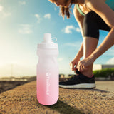 Maxbell Sports Water Bottle Reusable Leakproof Squeeze Bottle for Biking Outdoor Gym White Pink