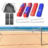 Maxbell Beach Volleyball Lines for Sand Borderline Field for Activities Beach Sports red blue