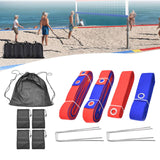 Maxbell Beach Volleyball Lines for Sand Borderline Field for Activities Beach Sports red blue