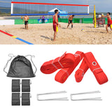 Maxbell Beach Volleyball Lines for Sand Borderline Field for Activities Beach Sports red