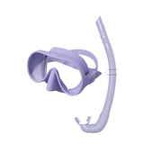 Maxbell Snorkel Set Wide View Diving Mask Adults Snorkeling Gear for Diving Swimming Purple