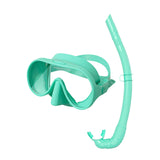 Maxbell Snorkel Set Wide View Diving Mask Adults Snorkeling Gear for Diving Swimming Green