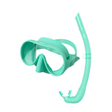 Maxbell Snorkel Set Wide View Diving Mask Adults Snorkeling Gear for Diving Swimming Green