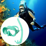 Maxbell Snorkel Set Wide View Diving Mask Adults Snorkeling Gear for Diving Swimming Green