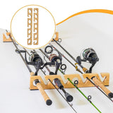 Maxbell 2 Pieces Fishing Rod Racks Wood Storage Organizer for Cabin Casting Rods Men