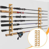 Maxbell 2 Pieces Fishing Rod Racks Wood Storage Organizer for Cabin Casting Rods Men