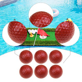 Maxbell 6Pcs Golf Floating Balls Practical Practice Aid for Golfers Pool Competition Red