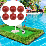 Maxbell 6Pcs Golf Floating Balls Practical Practice Aid for Golfers Pool Competition Red