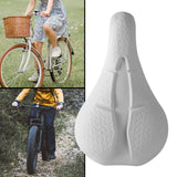 Maxbell Bicycle Saddle Sturdy Breathable Exercise Bike Seat for Mountain Bike Adults white
