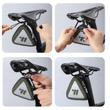 Maxbell Bicycle Saddle Bag Multifunction Portable Reflective Warning Bike Gear Pouch Green