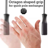Maxbell Foosball Table Handles Easy to Install Black Non Slip Octagonal with 2 Balls
