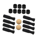 Maxbell Foosball Table Handles Easy to Install Black Non Slip Octagonal with 2 Balls