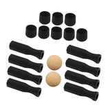 Maxbell Foosball Table Handles Easy to Install Black Non Slip Octagonal with 2 Balls