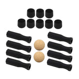 Maxbell Foosball Table Handles Easy to Install Black Non Slip Octagonal with 2 Balls