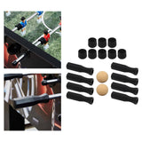 Maxbell Foosball Table Handles Easy to Install Black Non Slip Octagonal with 2 Balls