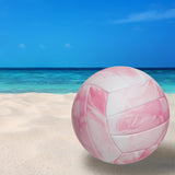Maxbell Beach Volleyball Official Size 5 PVC Volley Ball for Competition Match Young Pink and White