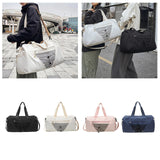 Maxbell Gym Duffle Bag with Shoe Compartment Nylon Gym Equipment for Fitness Workout Black