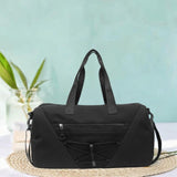 Maxbell Gym Duffle Bag with Shoe Compartment Nylon Gym Equipment for Fitness Workout Black